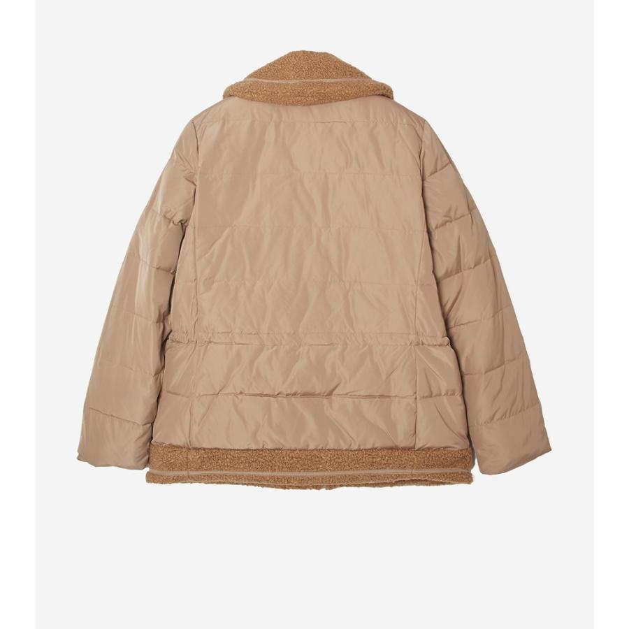 COLE HAAN / タフタダウン/Wカーリーファーライントリミング/L/ポリエステル/キャメル/T10416 353SD228/ボア// COLE HAAN コールハーン Colehaan タフタダウンジャケット Wカーリー