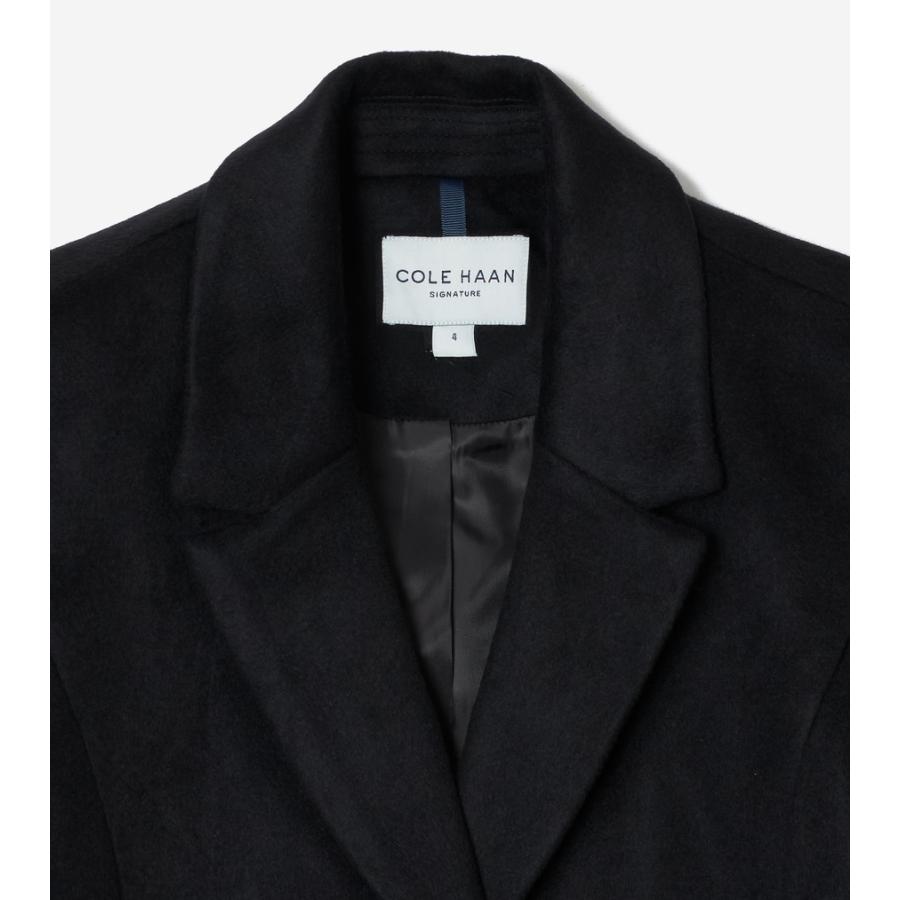 コールハーン Colehaan アウトレット レディース アパレル ノッチラペル ウールコート womens. T10585 ブラックの画像