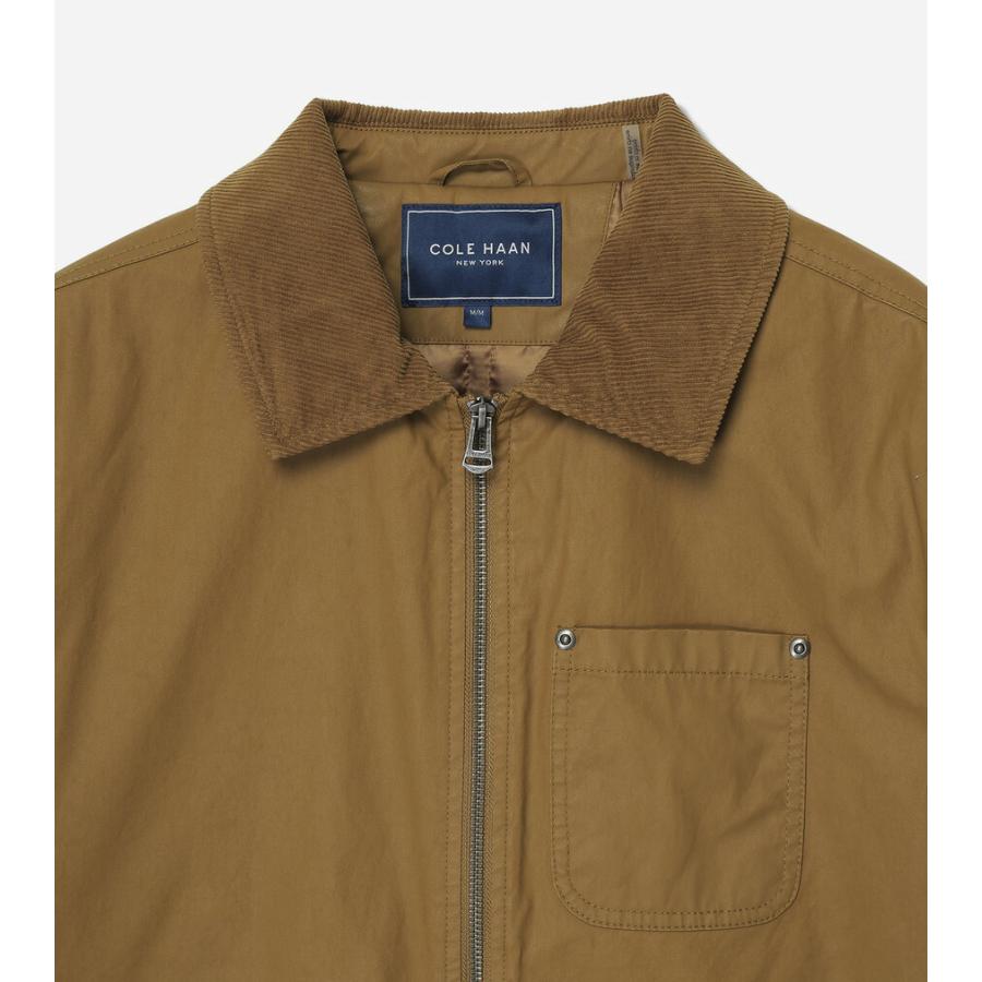 コールハーン Colehaan メンズ アパレル コーティッド コットン トラッカー ジャケット mens T40476 カーキの画像