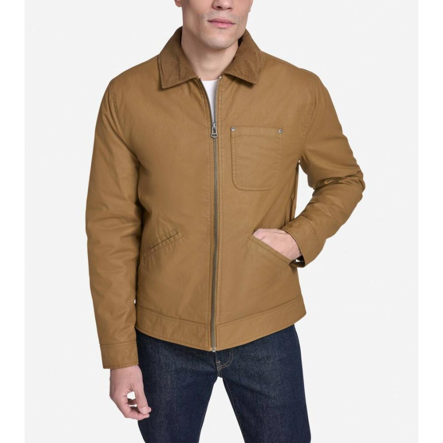 コールハーン Colehaan メンズ アパレル コーティッド コットン トラッカー ジャケット mens T40476 カーキの画像