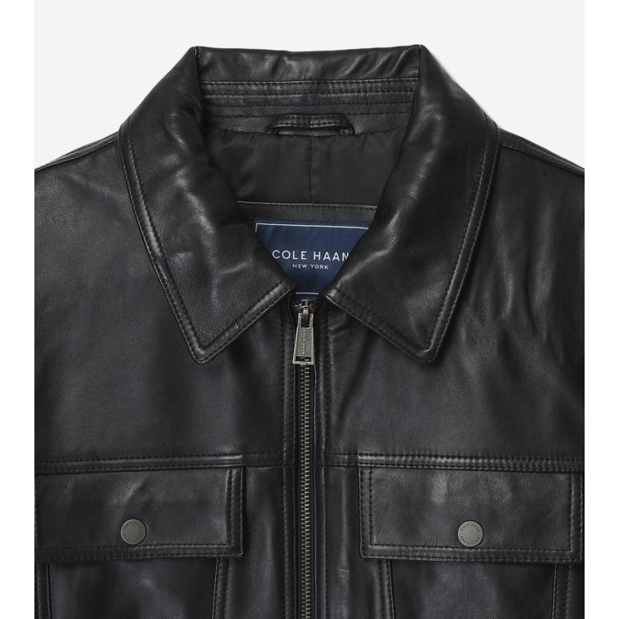 コールハーン Colehaan アウトレット メンズ アパレル レザー トラッカー ジャケット mens. T40479 ブラックの画像