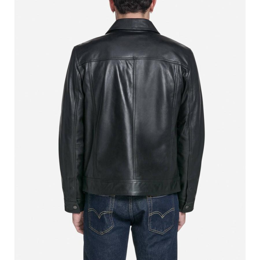 コールハーン Colehaan アウトレット メンズ アパレル レザー トラッカー ジャケット mens. T40479 ブラックの画像