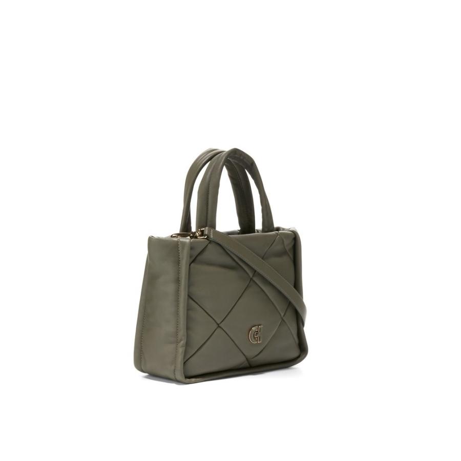 美品 コールハーン ハンドバッグ キルティング 2way カーキ レザー 自立 COLE HAAN コールハーン Colehaan レディース バッグ & アクセサリー