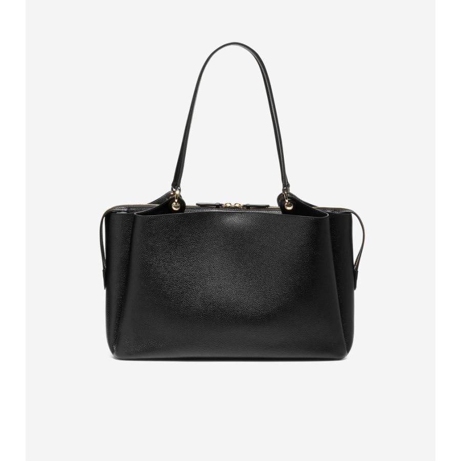 【美品】 コールハーン トートバッグ ブラック チャーム付き ロゴ 内側総柄 コール ハーン COLE HAAN ナイロントート womens （ブラック