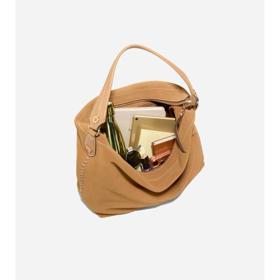 コールハーン Colehaan レディース バッグ & アクセサリー バッグ イザベラ ホーボー womens U08193 ゴールデンハニースエードの画像
