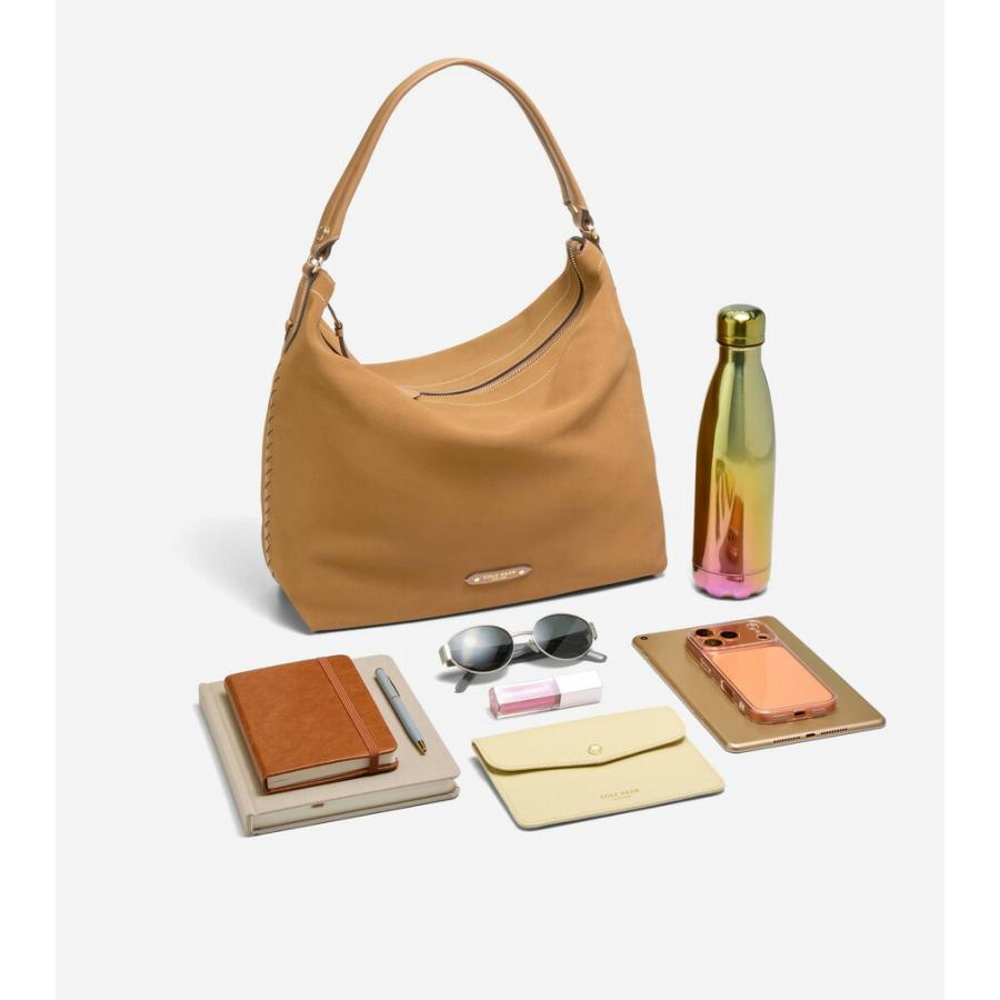 コールハーン Colehaan レディース バッグ & アクセサリー バッグ イザベラ ホーボー womens U08193 ゴールデンハニースエードの画像