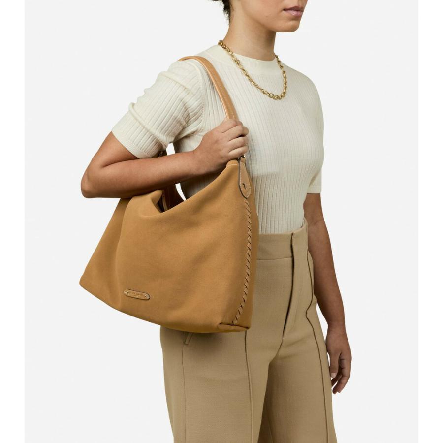 コールハーン Colehaan レディース バッグ & アクセサリー バッグ イザベラ ホーボー womens U08193 ゴールデンハニースエードの画像
