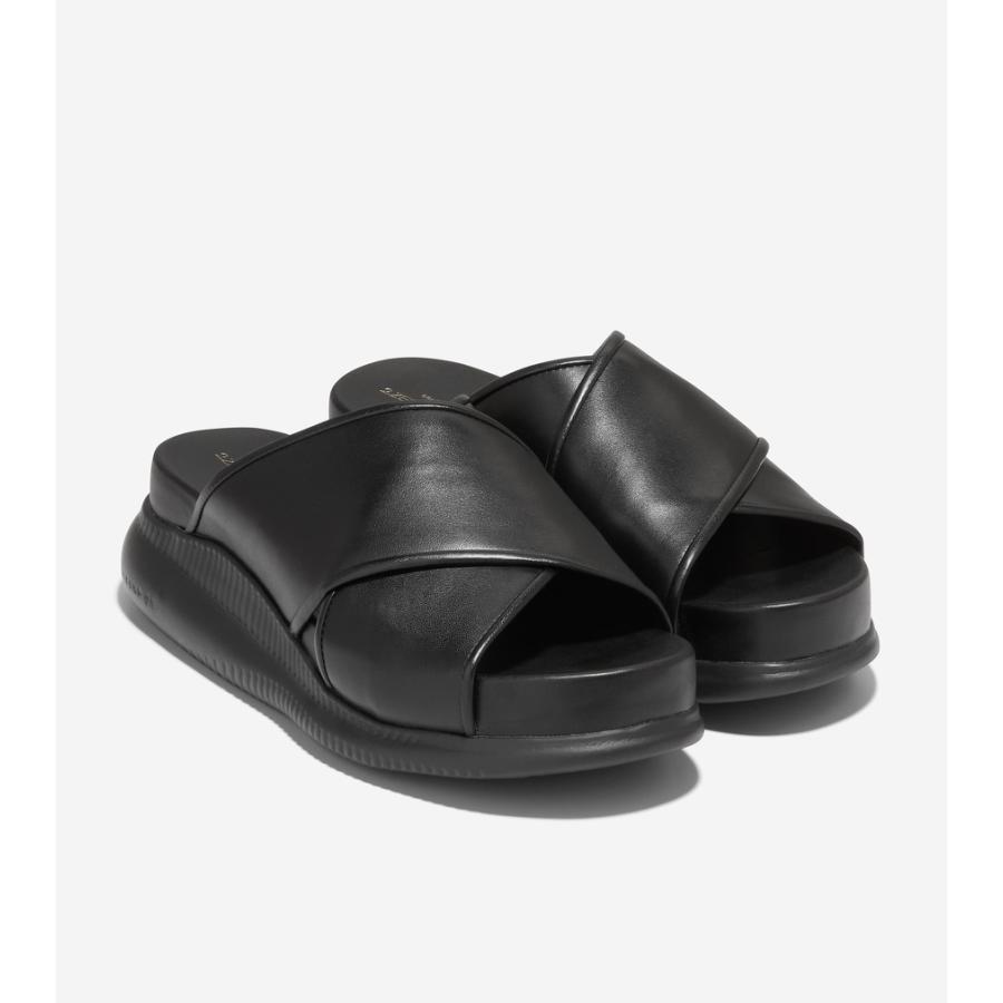 【コールハーン】レザー クロス ブーティ サンダル 23.5cm相当 黒ブラック COLE HAAN コールハーン Colehaan 2.ゼログランド クリス クロス