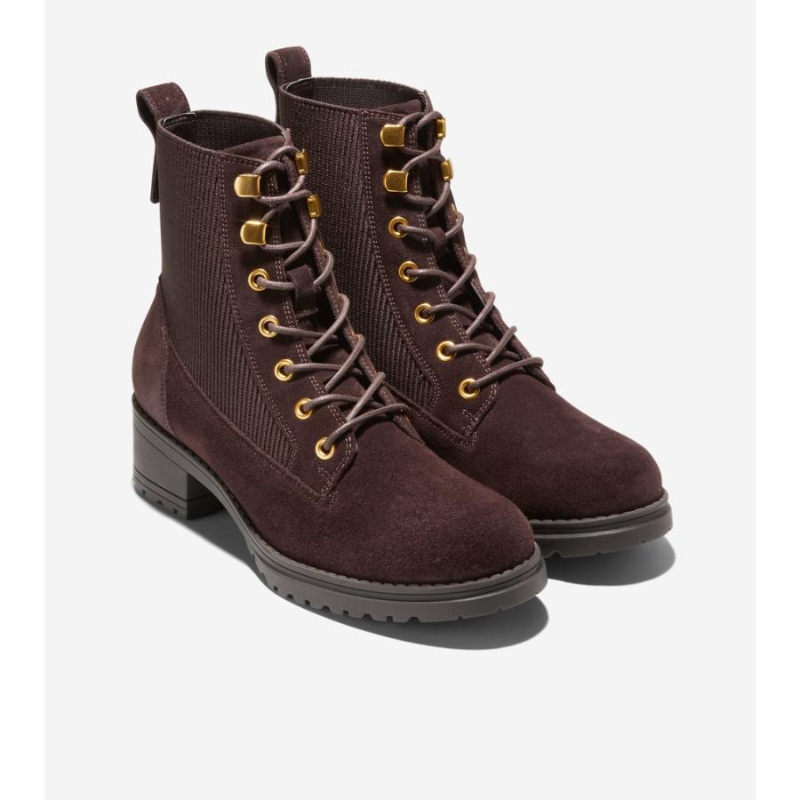 美品■コールハーン■ショートブーツ✨カメア WP コンバットブーツ 防水 ジップ コール ハーン COLE HAAN カメア ウォータープルーフ コンバット