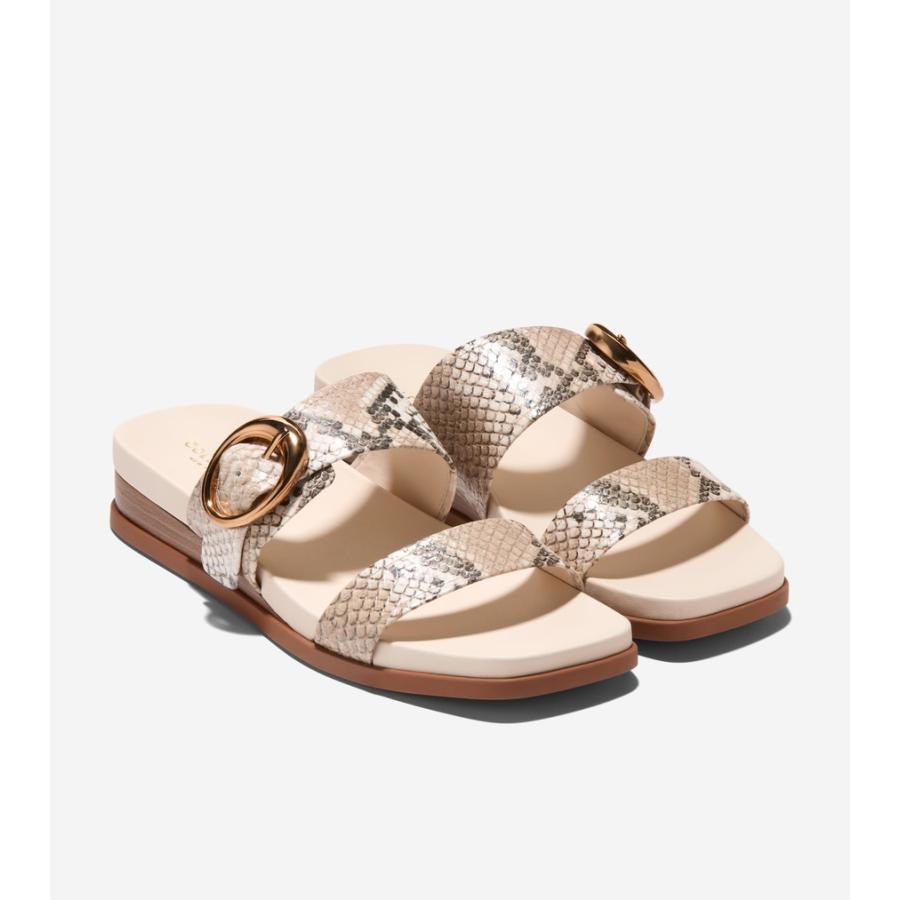 コールハーン Colehaan レディース シューズ サンダル オークリン ダブルバンド フットベッド サンダル womens W35356 モハベ スネーク プリント レザーの画像