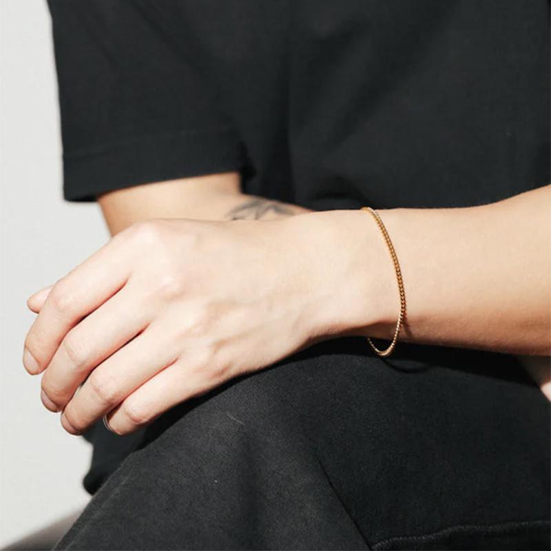 TOM WOOD（トムウッド） ブレスレット CURB BRACELET M Gold メンズ