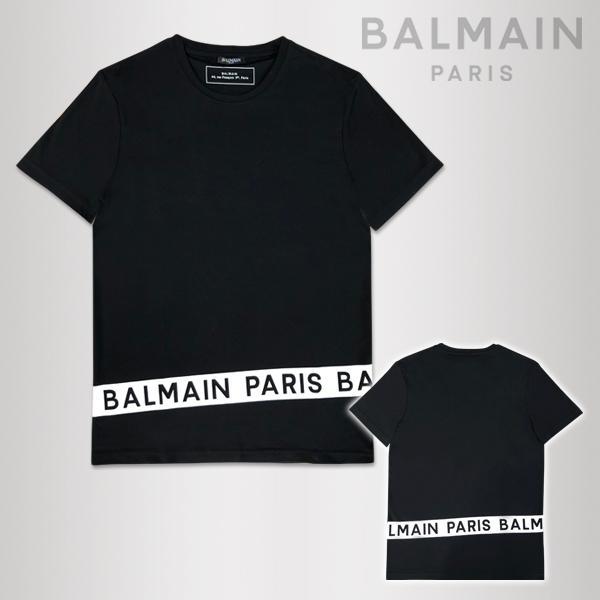 BALMAIN バルマン Tシャツ 半袖 12583 メンズ ブランド 黒 Tシャツ ロゴ プレゼント おしゃれ ブラック 上品 | BALMAIN