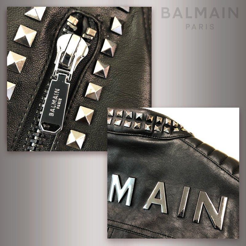 BALMAIN バルマン メンズ 8011 ライダース スタッズ ブランド アウター ジャケット エコレザー プレゼント ロック 紳士服｜colemo｜06