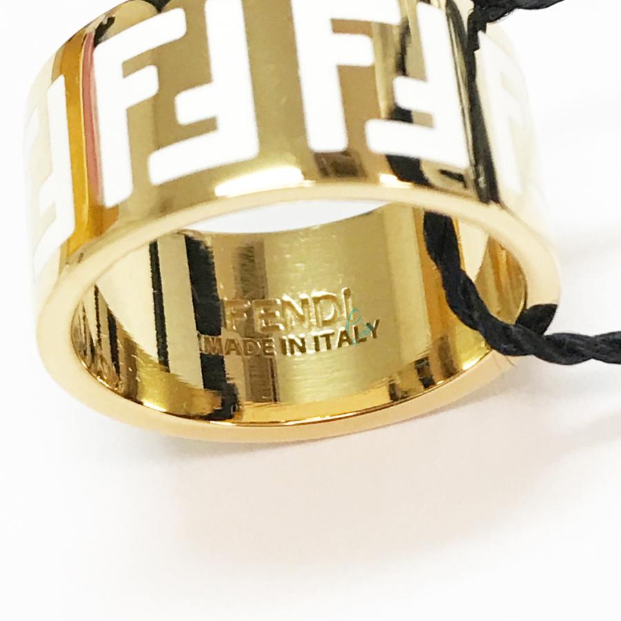 FENDI フェンディ フォーエバー リング ブラック ロゴ ゴールド FENDI フェンディ フォーエバー リング ブラック ロゴ ゴールド