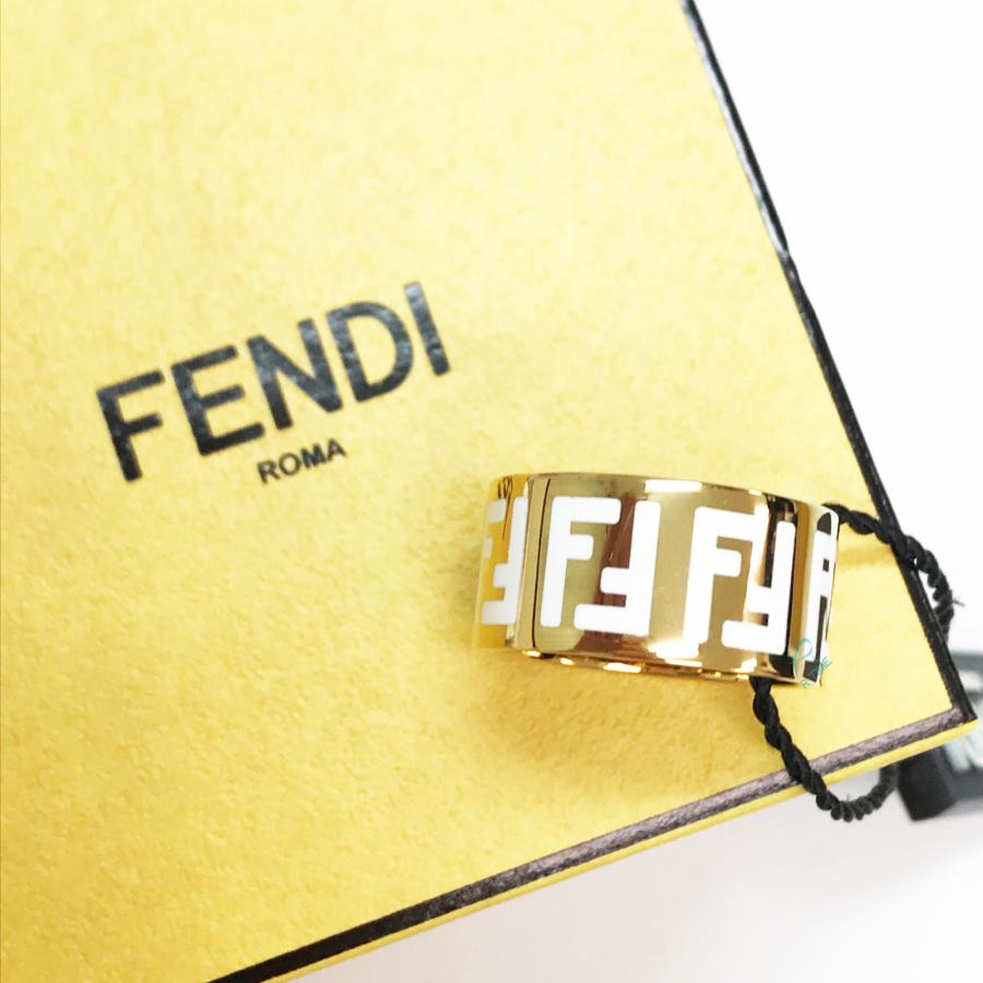 FENDI（フェンディ） フォーエバー リング ブラック ロゴ ゴールド 黒