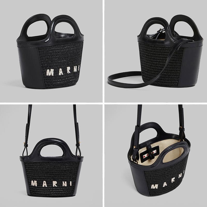 ゆっきー　MARNI マルニ 超美品 かごバッグ ホワイト/ブラック ゆっきー様専用 MARNI マルニ 超美品 かごバッグ ホワイト/ブラック
