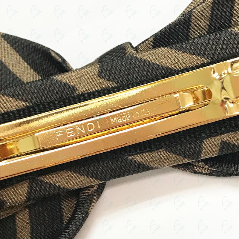 FENDI フェンディ ブラウンツイル ヘアクリップ バレッタ リボン FENDI フェンディ ブラウンツイル ヘアクリップ バレッタ リボン