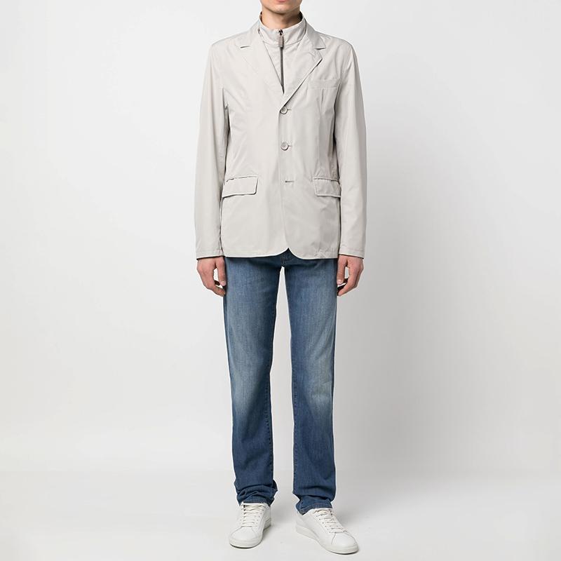 【並行輸入品】 HERNO ヘルノ メンズ シングル ブレスト ジャケット GA000143U12010 2605 サイズ 50 52 アウトレット ブレザー ベージュ グレージュ ブランド　_2