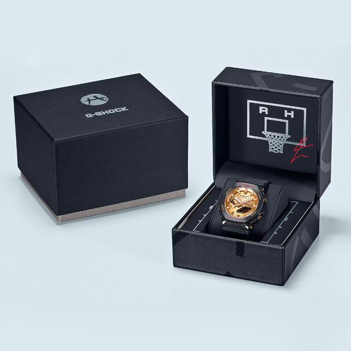 【レビューで7年保証】CASIO カシオ G-SHOCK GBM-2100RH-1A 八村塁 モデル メンズ 海外モデル 並行輸入品 ブラック ゴールド NBA バスケの画像