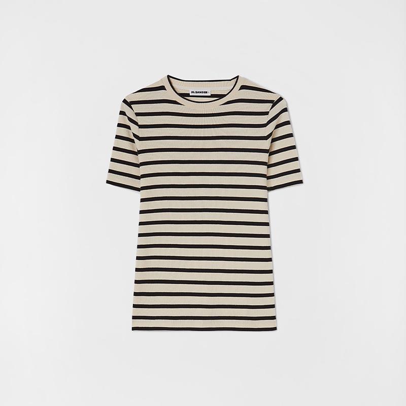 JIL SANDER ジルサンダー ボーダー Tシャツ J40GC0111 J46497 黒 JIL SANDER ジルサンダー ボーダー Tシャツ J40GC0111 J46497 黒