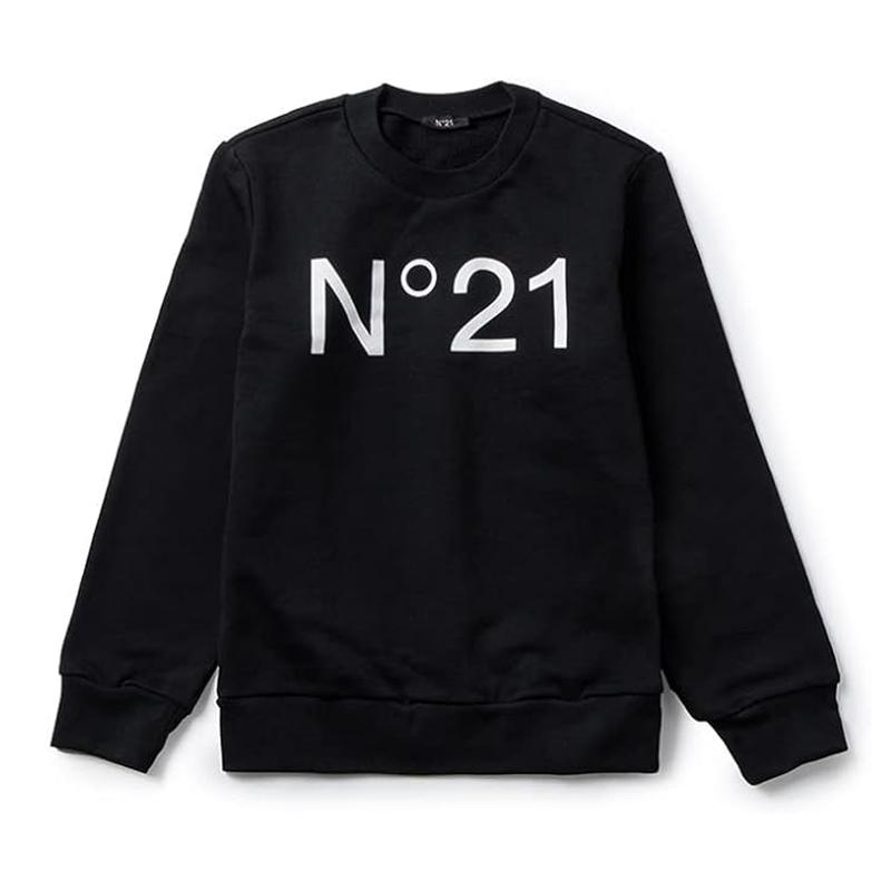 【並行輸入品】大人も着用可能 ヌメロヴェントゥーノ N°21 スウェット シャツ KIDS キッズ LOGO SWEAT SHIRT ブラック ホワイト N21588 N0154 0N900 N21S164U_1