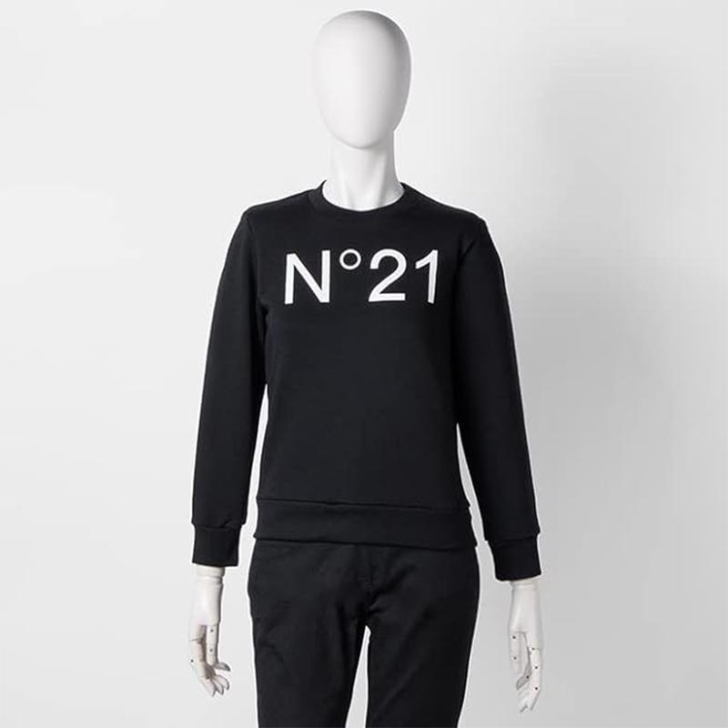 【並行輸入品】大人も着用可能 ヌメロヴェントゥーノ N°21 スウェット シャツ KIDS キッズ LOGO SWEAT SHIRT ブラック ホワイト N21588 N0154 0N900 N21S164U_5