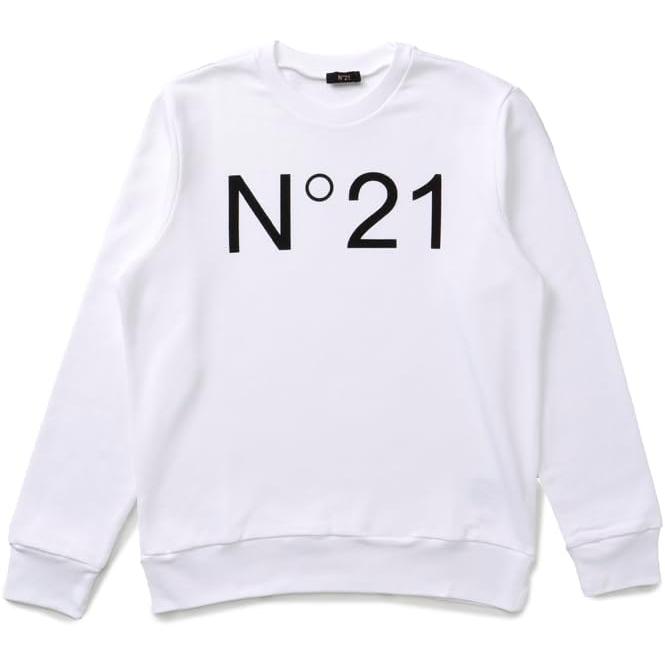 【並行輸入品】大人も着用可能 ヌメロヴェントゥーノ N°21 スウェット シャツ KIDS キッズ LOGO SWEAT SHIRT ブラック ホワイト N21588 N0154 0N900 N21S164U_6