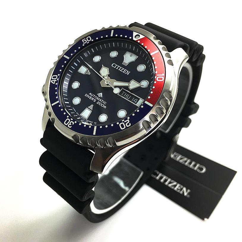 CITIZEN ダイバー 自動巻き ネイビー デイデイト オートマチック 機械式