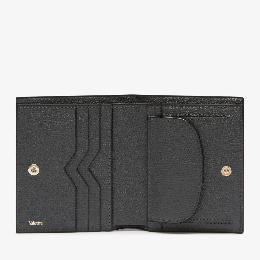 VALEXTRA ヴァレクストラ 小銭入れ付き コンパクト二つ折り ウォレット レディース 財布 3カード SGNL0006028 ブランド ブラック ホワイト ピンク ブルーグレーの画像