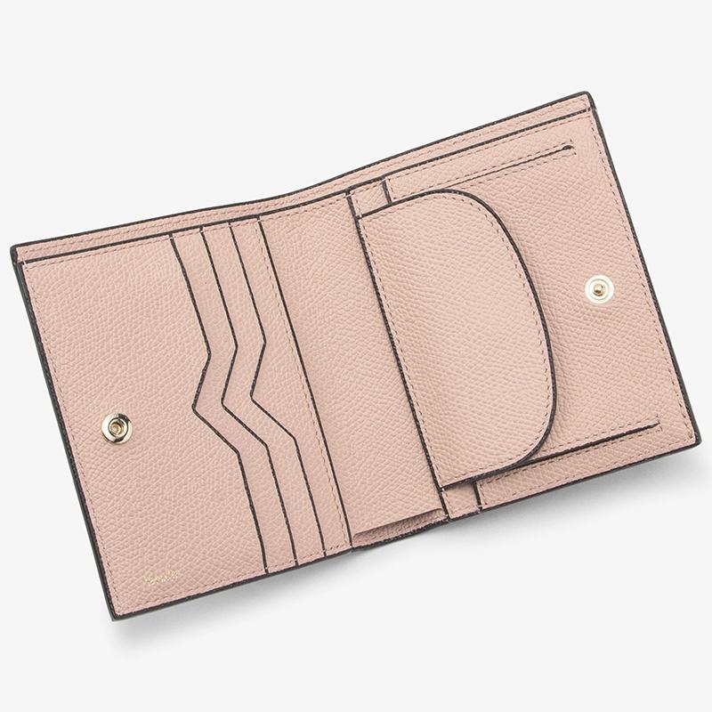 VALEXTRA ヴァレクストラ 小銭入れ付き コンパクト二つ折り ウォレット レディース 財布 3カード SGNL0006028 ブランド ブラック ホワイト ピンク ブルーグレーの画像