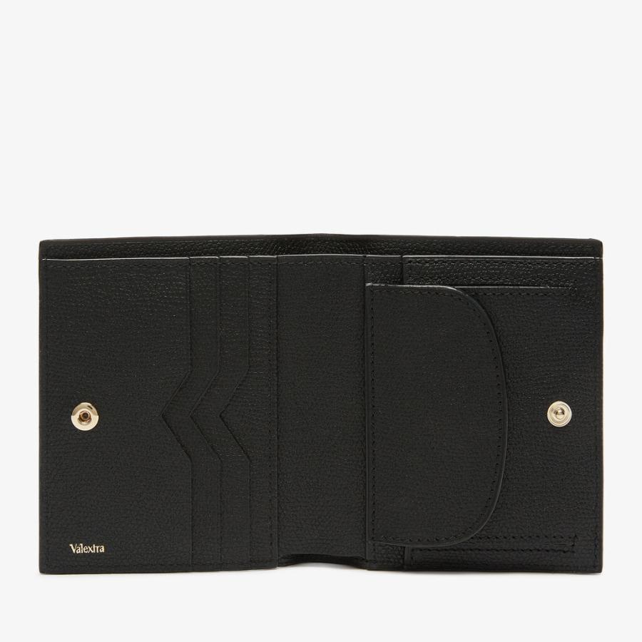 VALEXTRA ヴァレクストラ 小銭入れ付き コンパクト二つ折り ウォレット レディース 財布 3カード SGNL0006028 ブランド ブラック ホワイト ピンク ブルーグレーの画像