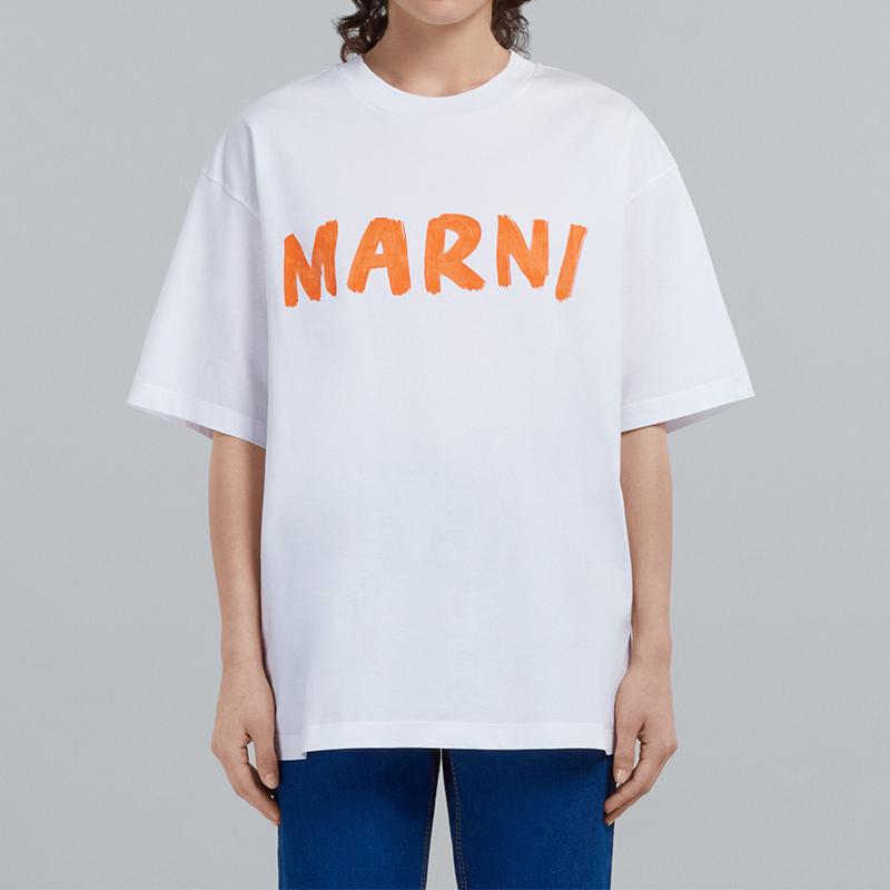 MARNI マルニ ロゴ入り オーガニックコットン Tシャツ MARNI マルニ ロゴ入り オーガニックコットン Tシャツ