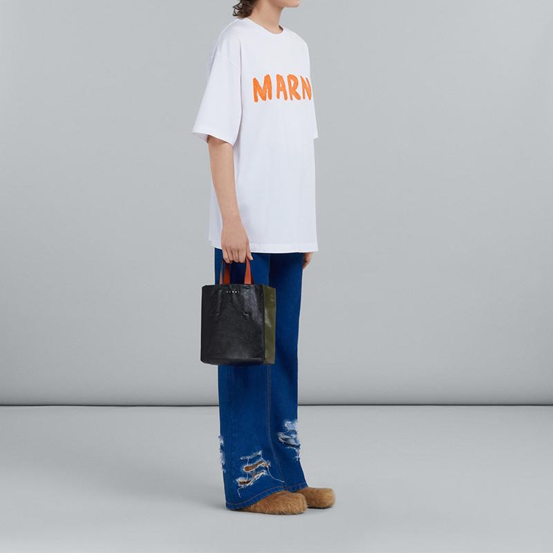 MARNI マルニ ロゴ入り オーガニックコットン Tシャツ MARNI マルニ ロゴ入り オーガニックコットン Tシャツ