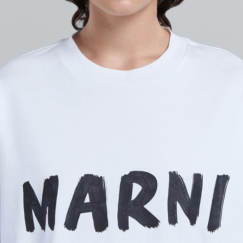 MARNI マルニ ロゴ入り オーガニックコットン Tシャツ MARNI マルニ ロゴ入り オーガニックコットン Tシャツ