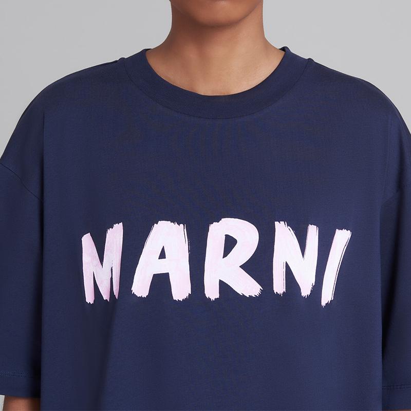 MARNI マルニ ロゴ入り オーガニックコットン Tシャツ MARNI マルニ ロゴ入り オーガニックコットン Tシャツ