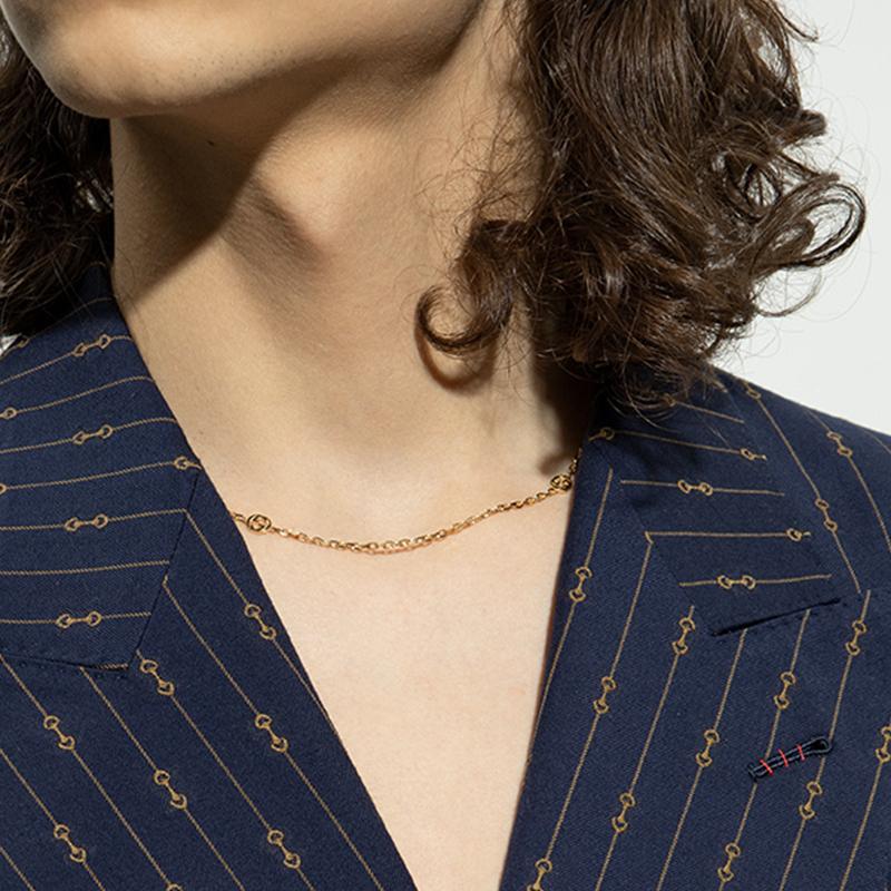 【〜6/6まで出品】 GUCCI グッチ インターロッキングG 18K イエローゴールド ネックレス YBB629901001 / 629901 J8500 8000 ユニセックス 誕生日 記念日 お祝い プレゼント 【GM3510325868】(123120円)