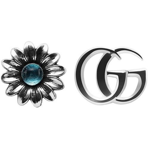 GUCCI グッチ ダブルG フラワー 両耳 ピアス シルバー GUCCI グッチ ダブルG フラワー 両耳 ピアス シルバー