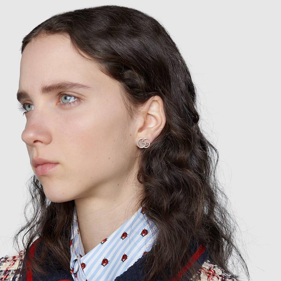 GUCCI グッチ ダブルG フラワー 両耳 ピアス シルバー GUCCI グッチ ダブルG フラワー 両耳 ピアス シルバー