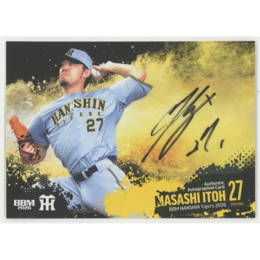 伊藤将司 2026 BBM 阪神タイガース 直筆サインカード 61/70 : トレカ 