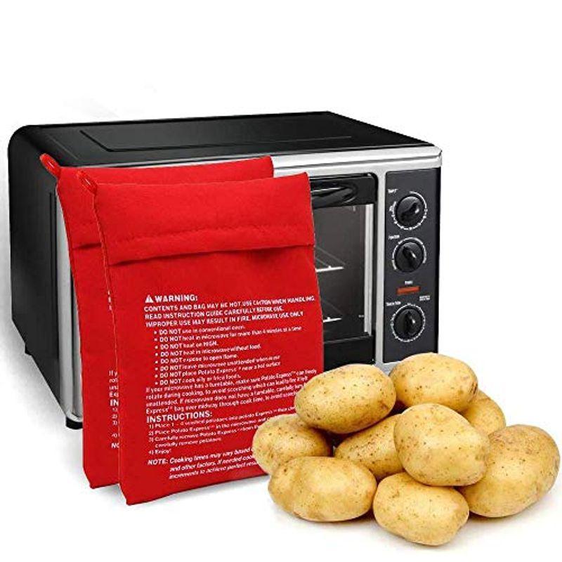 Alfaview 2個パック ジャガイモ 袋 電子レンジ用袋 調理器具 ふわふわ焼き バッグ 4分で完璧なポテト レッド 洗える 収納 便利 1keiarms8o Www Familyontour De