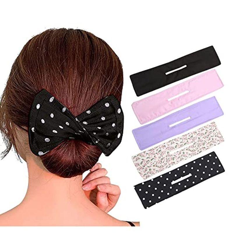 お団子ヘア メーカー シニヨンヘア 簡単グッズ 5点セット デフトバン ワイヤーリボン ヘアアクセサリー ヘアアレンジ ヘアバンド まとめ髪 2022071511501500608