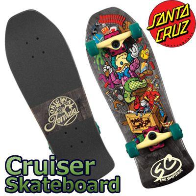 Santa Cruz Skate Simpsons Bart Toybox Mini Cruzer Skateboard Deck (26x8.8-Inch)  サンタクルズ　クルーザー スケートボード｜collc