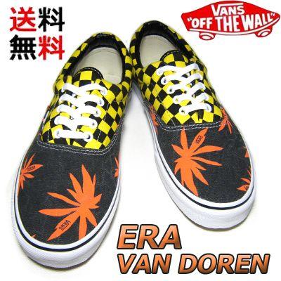 海外モデル VANS ERA　VAN DOREN  ORANGE PALM/YELLOW CHECKER　[バンズ エラ  バンドーレン　キャンバス]｜collc