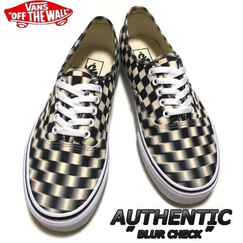 海外モデル VANS AUTHENTIC BLUR CHECK BLACK/CLASSIC WHITE [バンズ キャンバス オーセンティック ぼかしチェッカー]｜collc