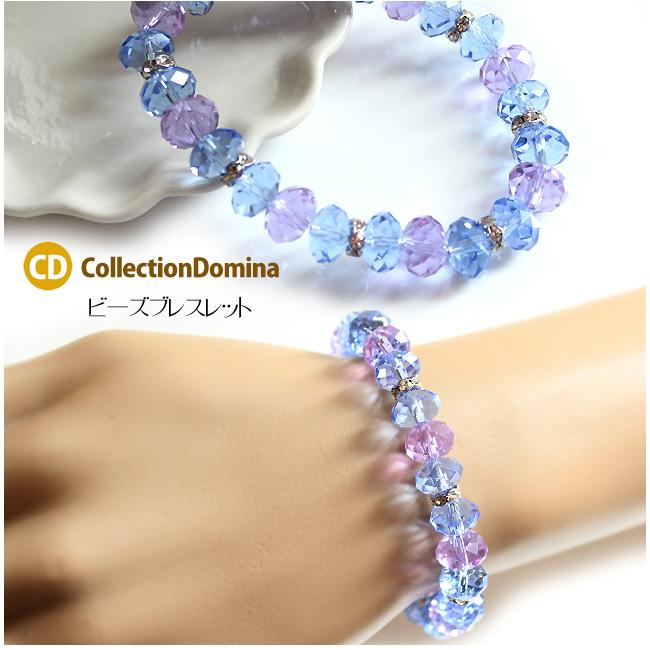 ブレスレット レディース ガラスビーズ ガラス ビーズ 硝子 ラインストーン 大人カジュアル シルバー グリーン 緑 ハンドメイド | 