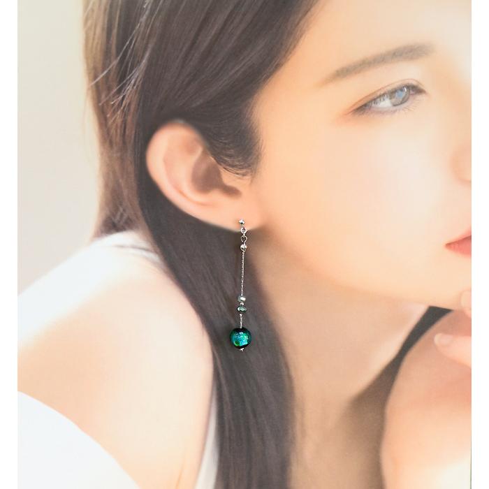 ピアス イヤリング イアリング レディース 蛍石 ホタル石 ホタルガラス チェーン ロング おしゃれ 人気 40代 50代 揺れる ネジ式 当店オリジナル ハンドメイド |  | 06