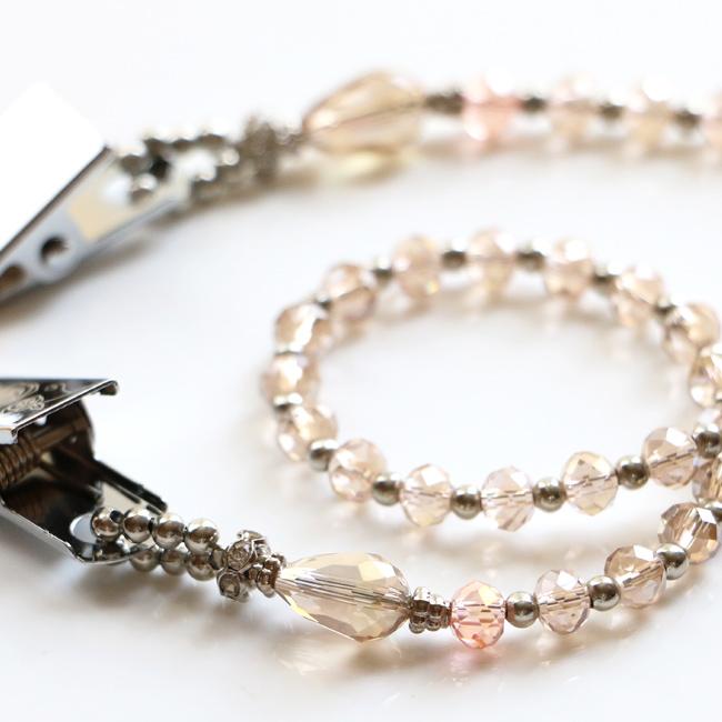 ガラスビーズ カットガラス クリアベージュ ベージュ色 帽子クリップ カーディガンクリップ シルバー 帽子風飛び防止 アクセサリー |  | 02