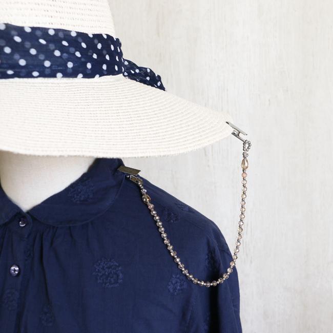 ガラスビーズ カットガラス クリアベージュ ベージュ色 帽子クリップ カーディガンクリップ シルバー 帽子風飛び防止 アクセサリー |  | 04