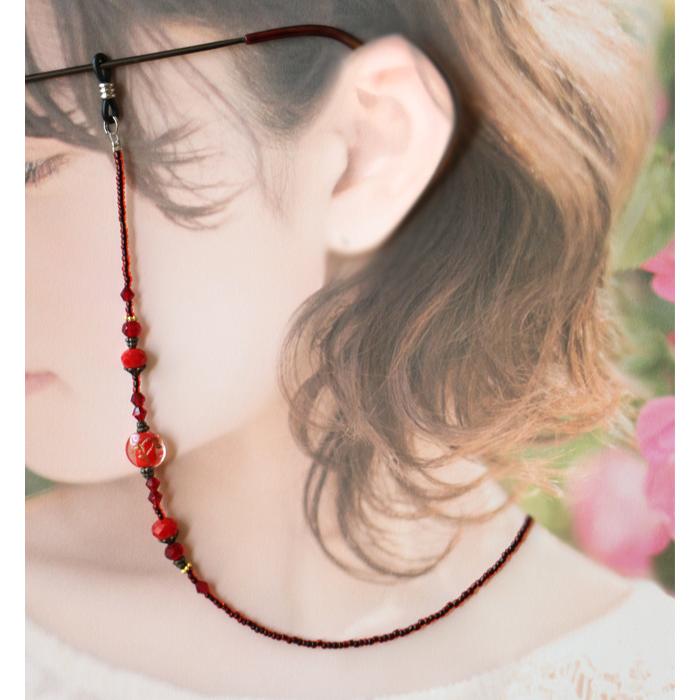 和風 とんぼ玉 ビーズ 眼鏡チェーン メガネチェーン メガネ