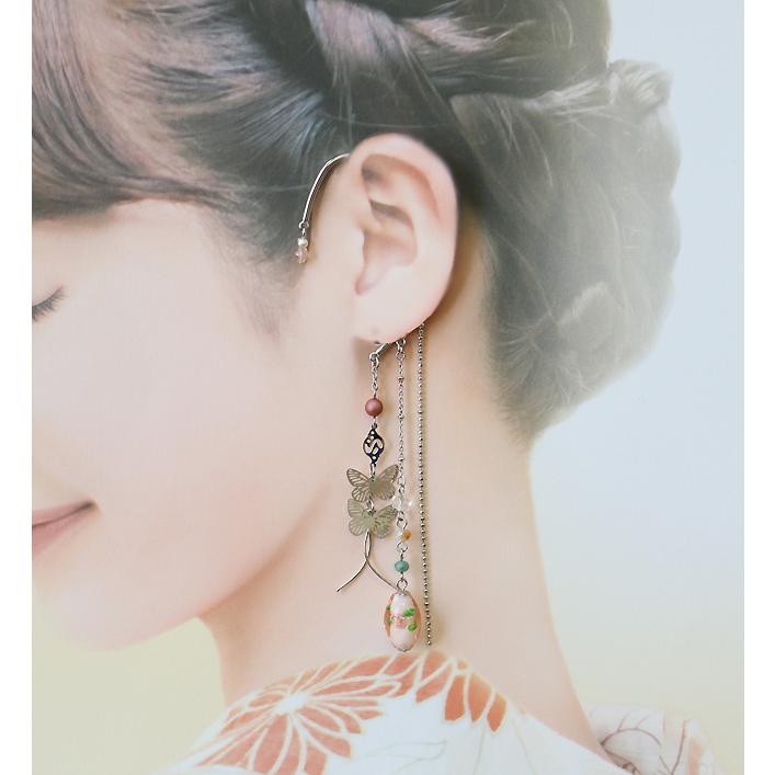 イヤーフック レディース 当店オリジナル 片耳用 商品1点販売 両耳使用可 とんぼ玉 かわいい おしゃれ アクセサリー 彼女 妻 嫁 母 女性 誕生日人気 |  | 03